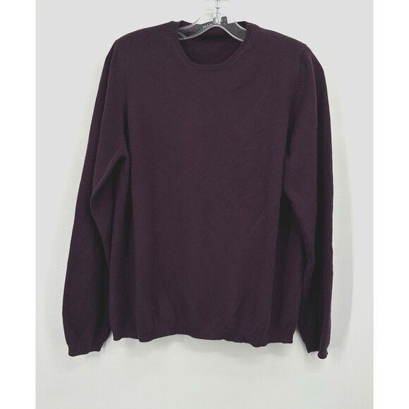 Manrico Slim-Fit Burgundy Natural Stretch Knit Pure Cashmere Sweater  M /L - Picture 2 of 10